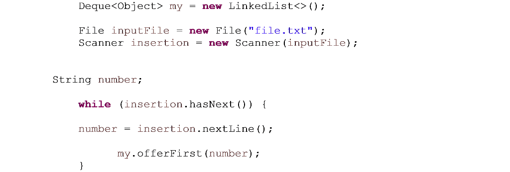 I have created a Deque in java and want to print out