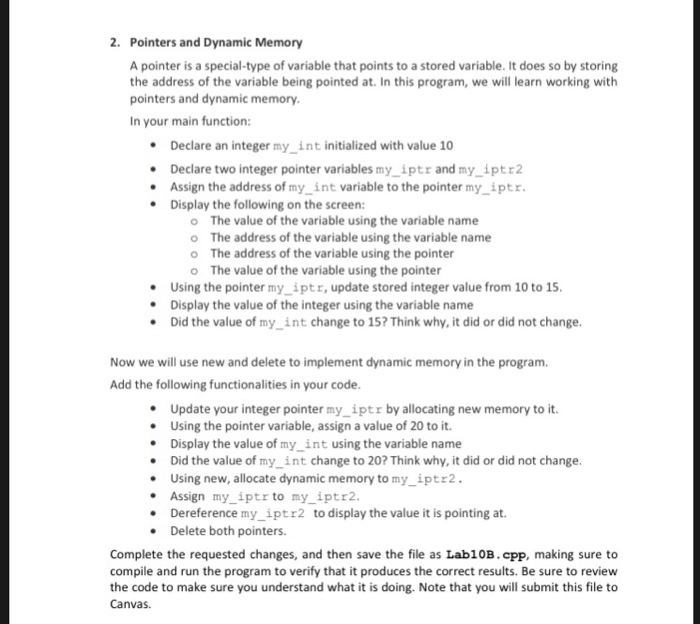  2. Pointers and Dynamic Memory A pointer is a special-type of