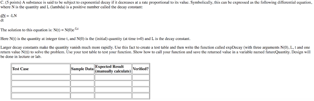 Create m-file scripts/functions to solve problem in MATLAB A substance is said