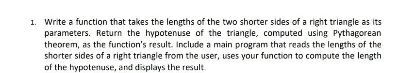  Please help me with these python problem 1. Write a function