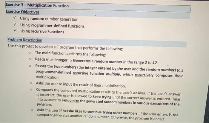  using C using random number generation using programmer-defined functions using recursive