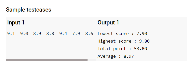 score is calculated by dropping the lowest and highest scores and then