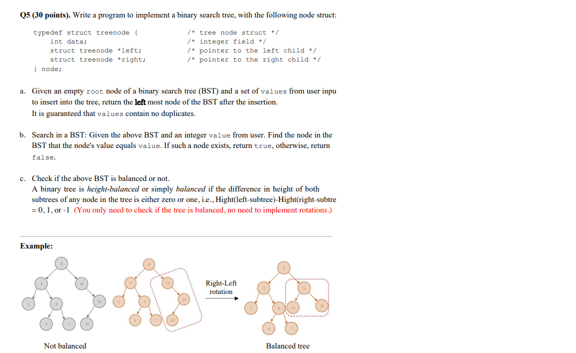  Q5 (30 points). Write a program to implement a binary search