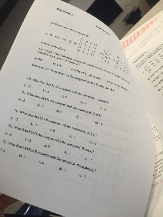  Test Form A Test vor 30) What is the value of