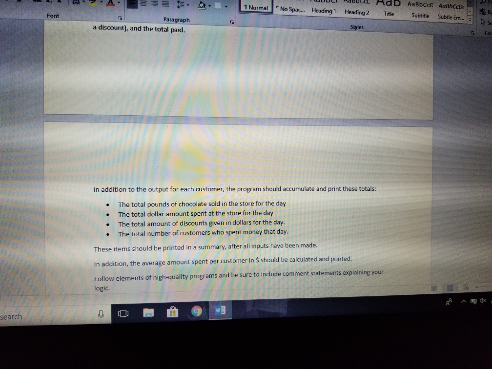 code. A loop is suppose to happen within the program but the