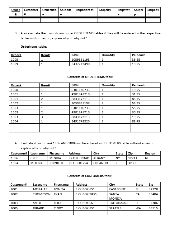 to work Problems 1 through 7. Note that the database is composed