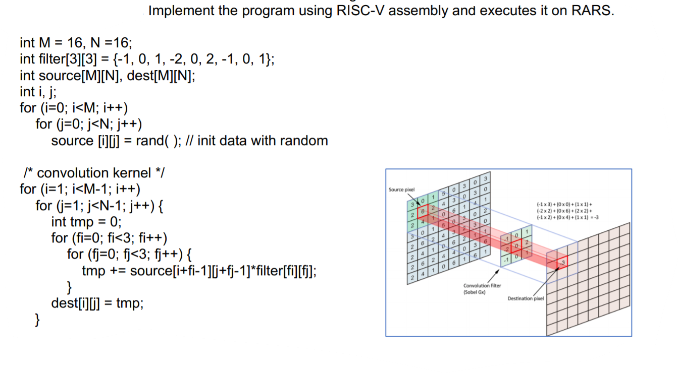  Implement the program using RISC-V assembly and executes it on RARS.