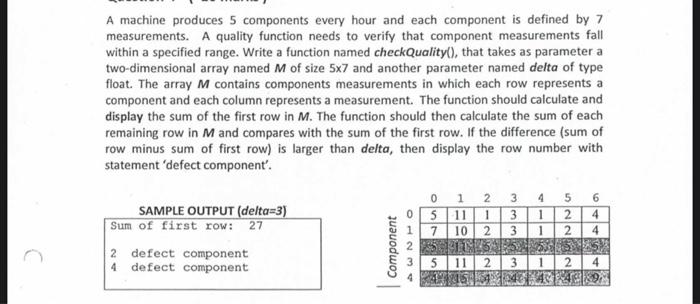  solve by using c++ A machine produces 5 components every hour