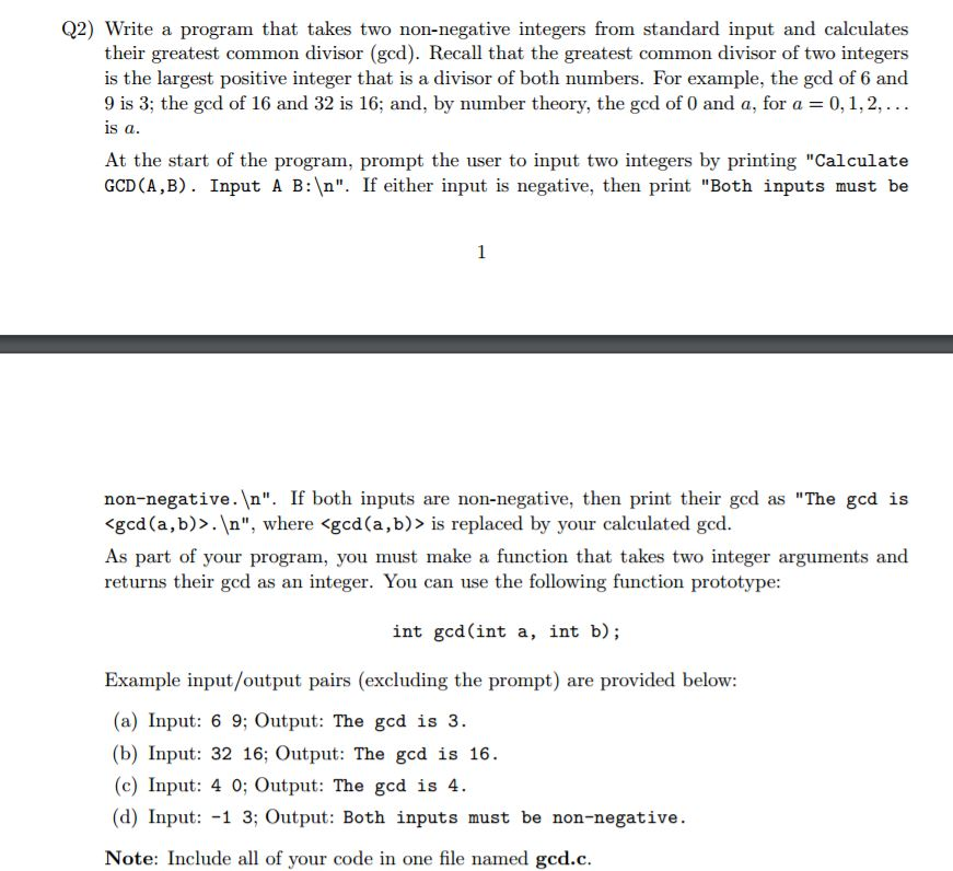  Write a program that takes two non-negative integers from standard input