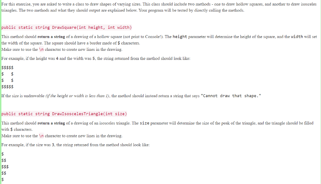 Using c# in visual studio For this exercise, you are asked to