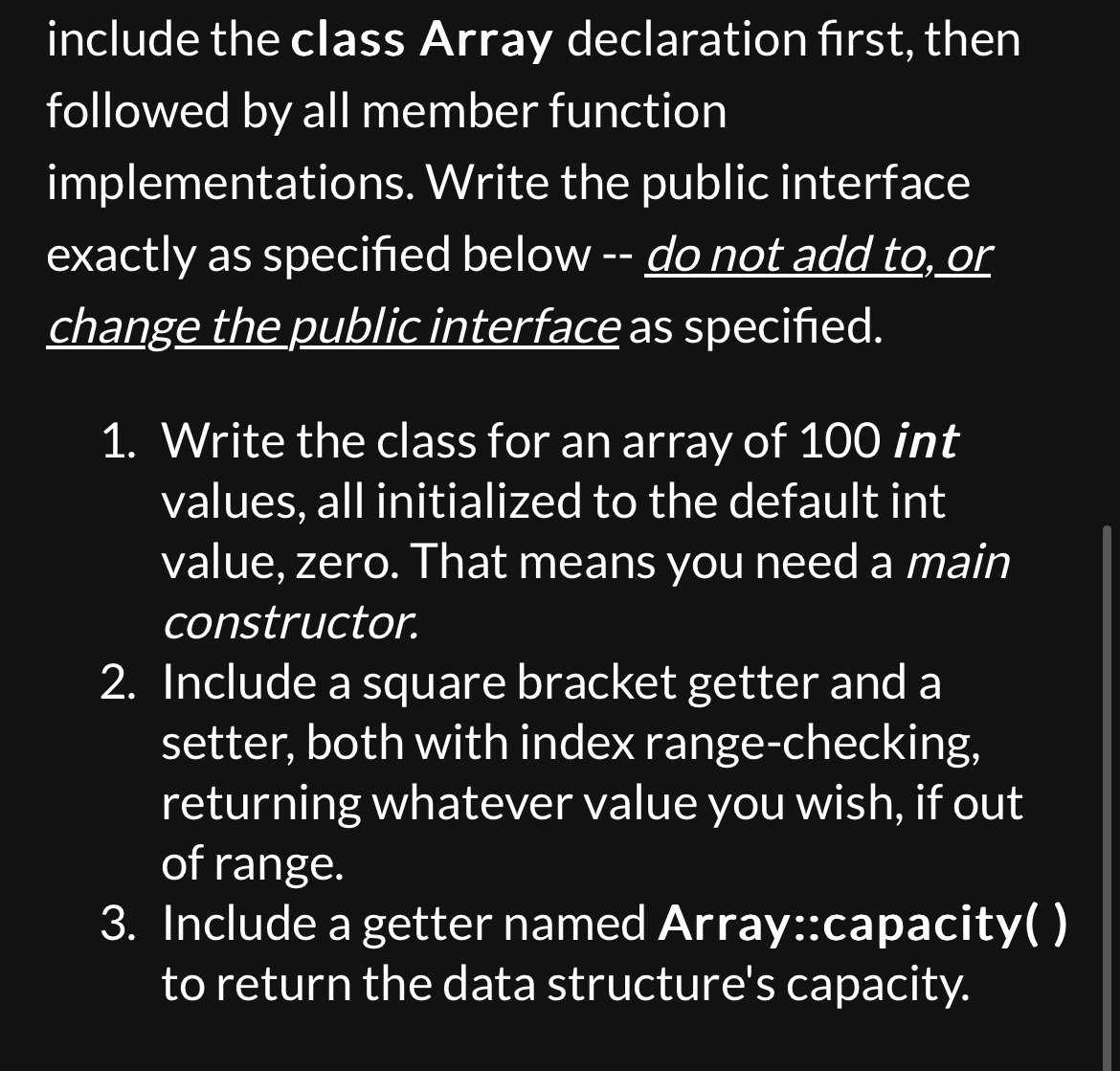  include the class Array declaration first, then followed by all member