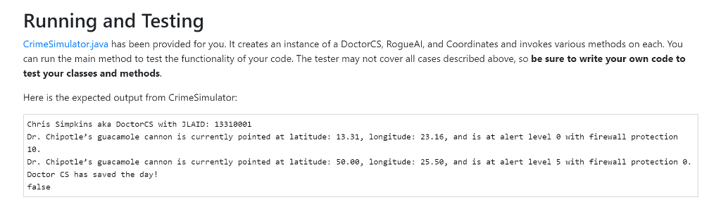 the Analysis questions. Coordinates.java This class should be concrete. Fields This class