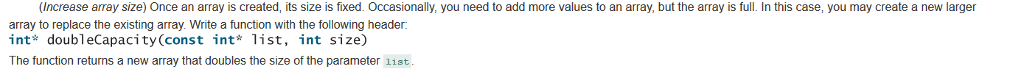  C++ (Increase array size) Once an array is created, its size