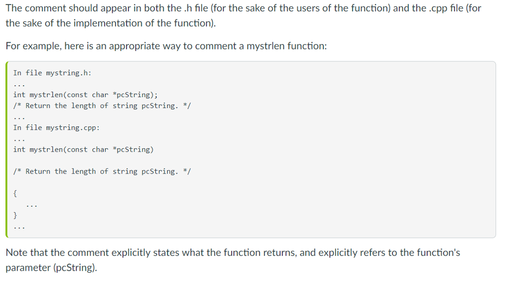 version: int mystrlen( const char s) int mystrcmp( const char *s1, const