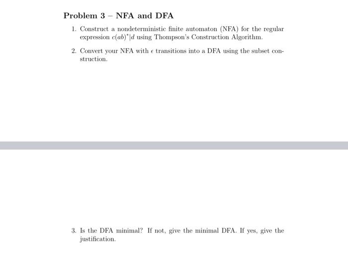 Hi I need help with this assignment in Compilers. Problem 3 -