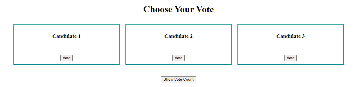 1 or more candidates and display their respective vote counts from a