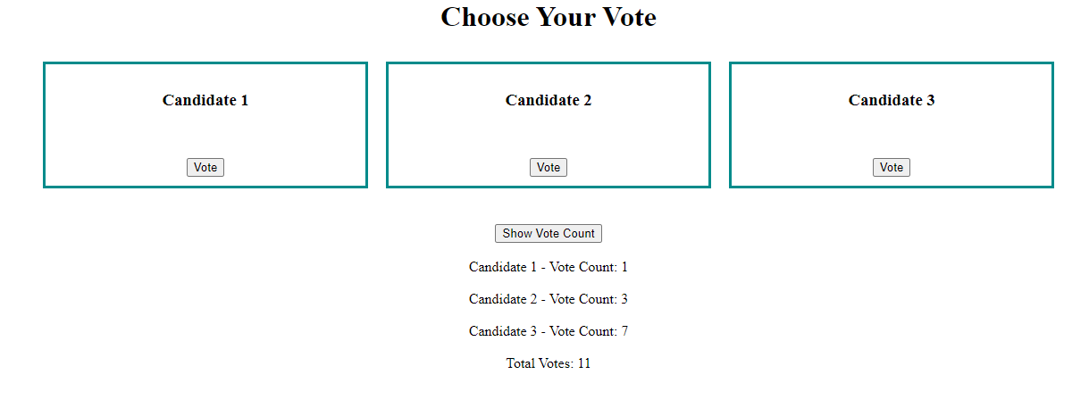 text file. You need to display the total number of votes as