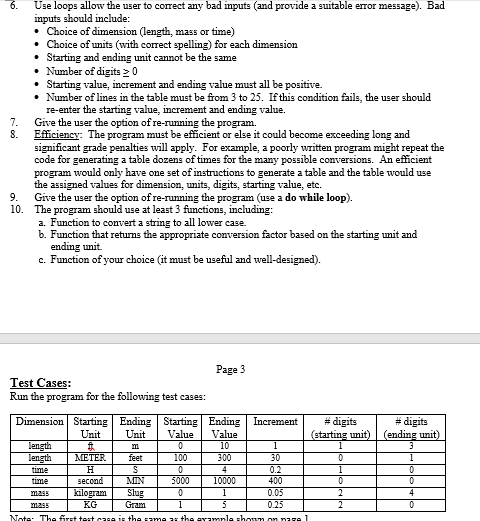 the matter would be a Godsend! Programming Assignment #2: Unit Conversion Tables