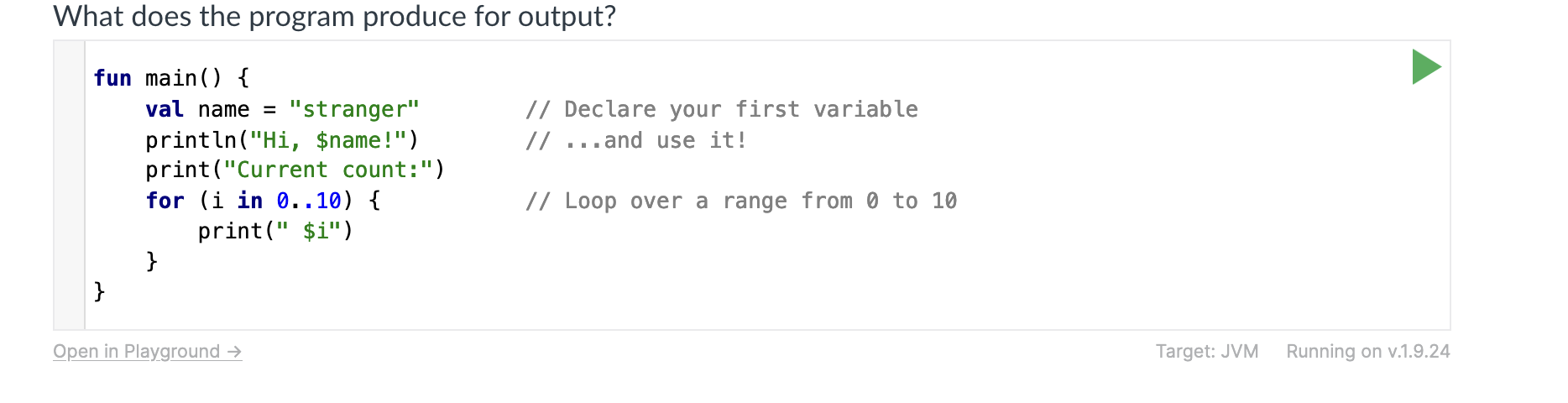  What does the program produce for output? 