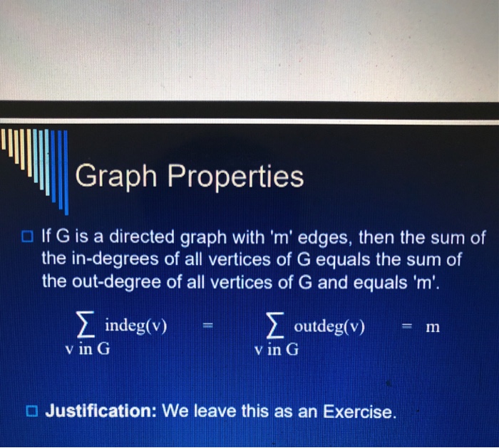  Graph Properties a If G is a directed graph with 'm'