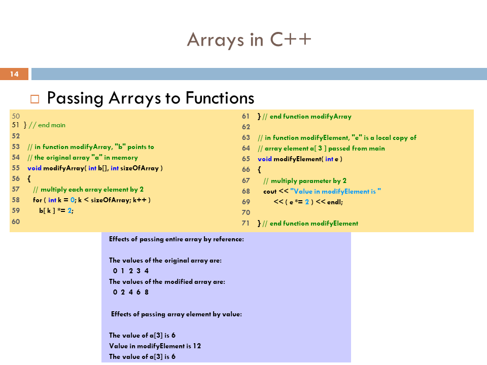 C++ 13 o Passing Arrays to Functions 1 26 2. // Fig.