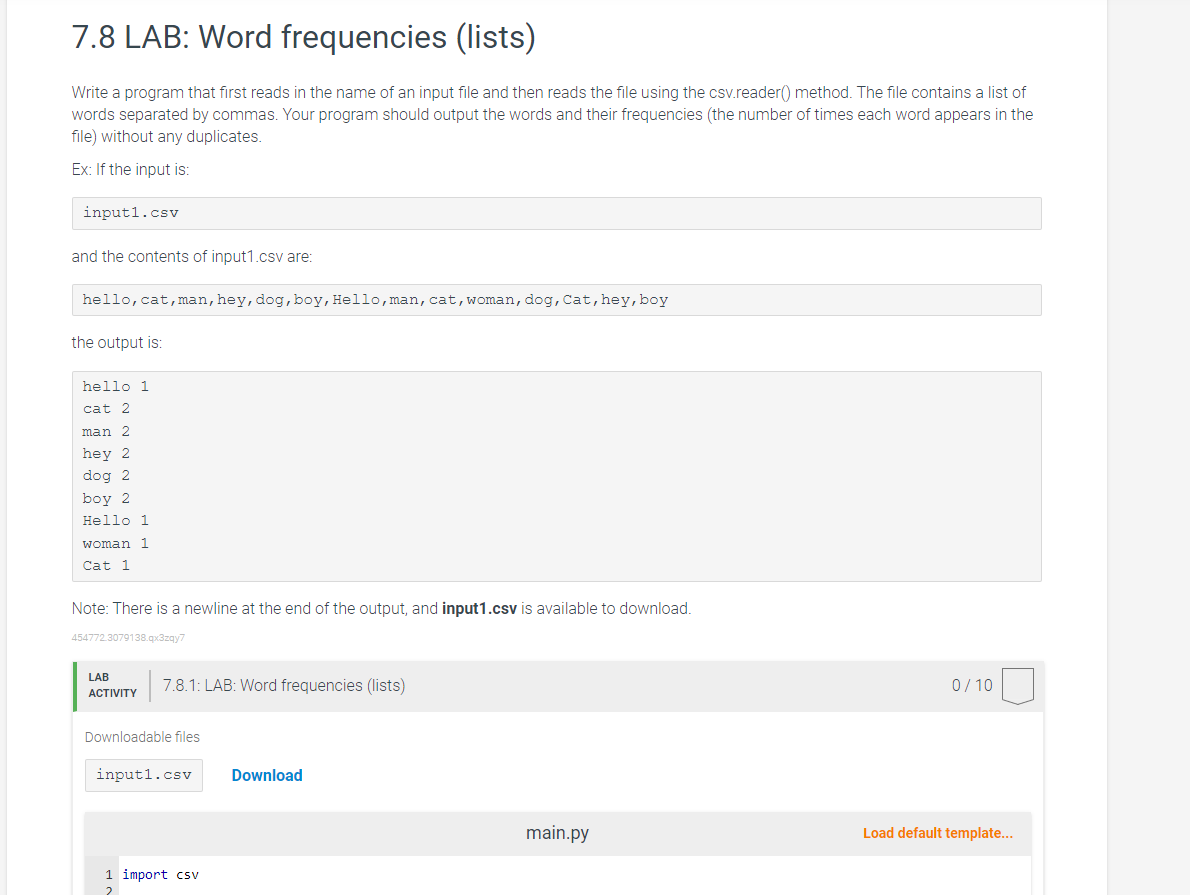 Python please Write a program that first reads in the name of