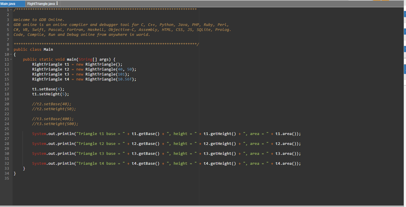 Help me with Java. Main.java as tester so 2 java file is