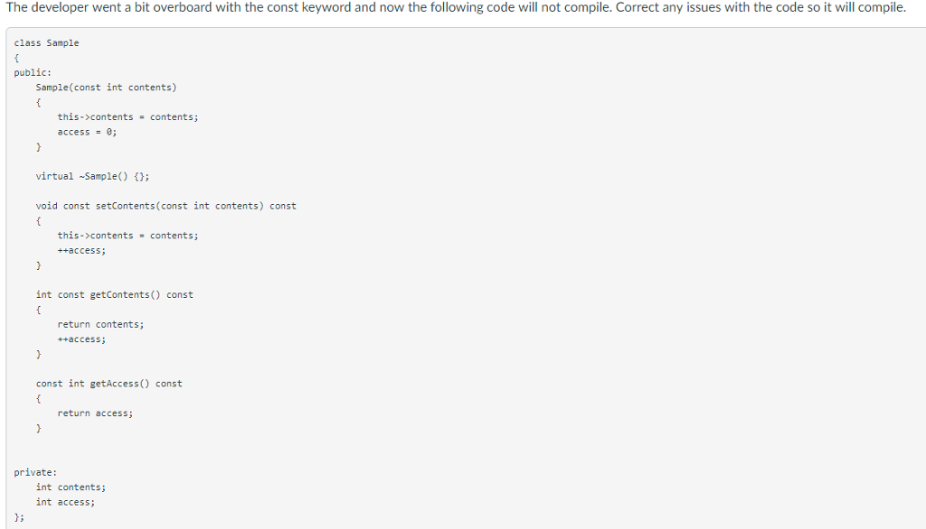 c++ (Would be a help if you explain your changes) The developer
