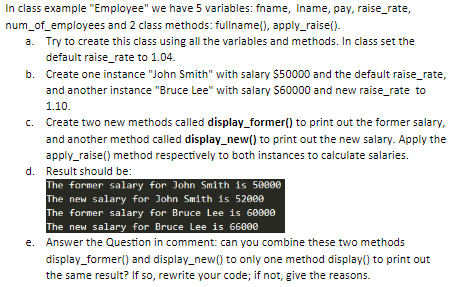 Python: Object Oriented Programming Can I please get code for the following