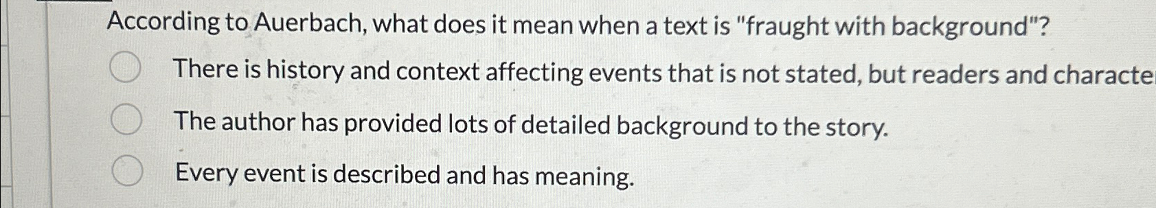  According to Auerbach, what does it mean when a text is