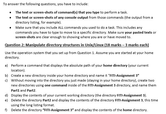 Can someone please help me with Linux/Unix? To answer the following questions,