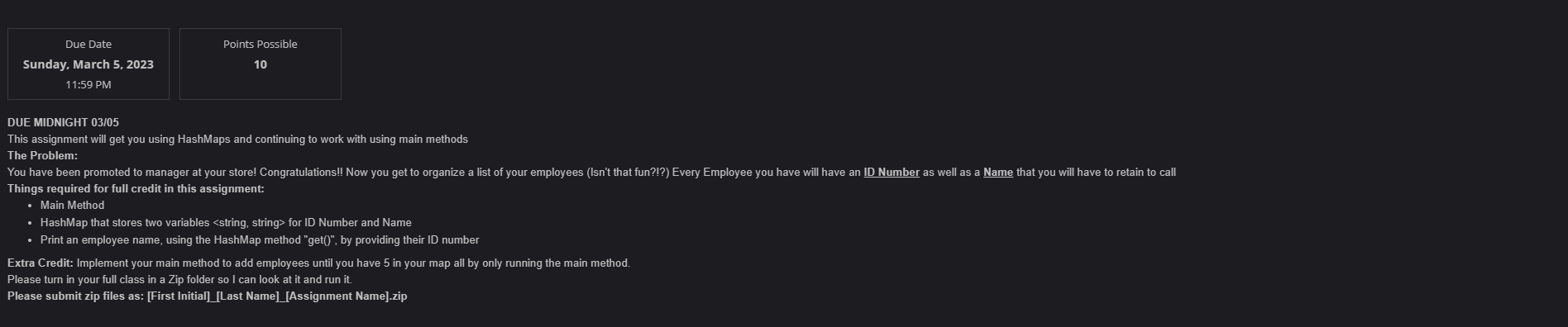 I need this in JAVA script DUE MIDNIGHT 03/05 This assignment will