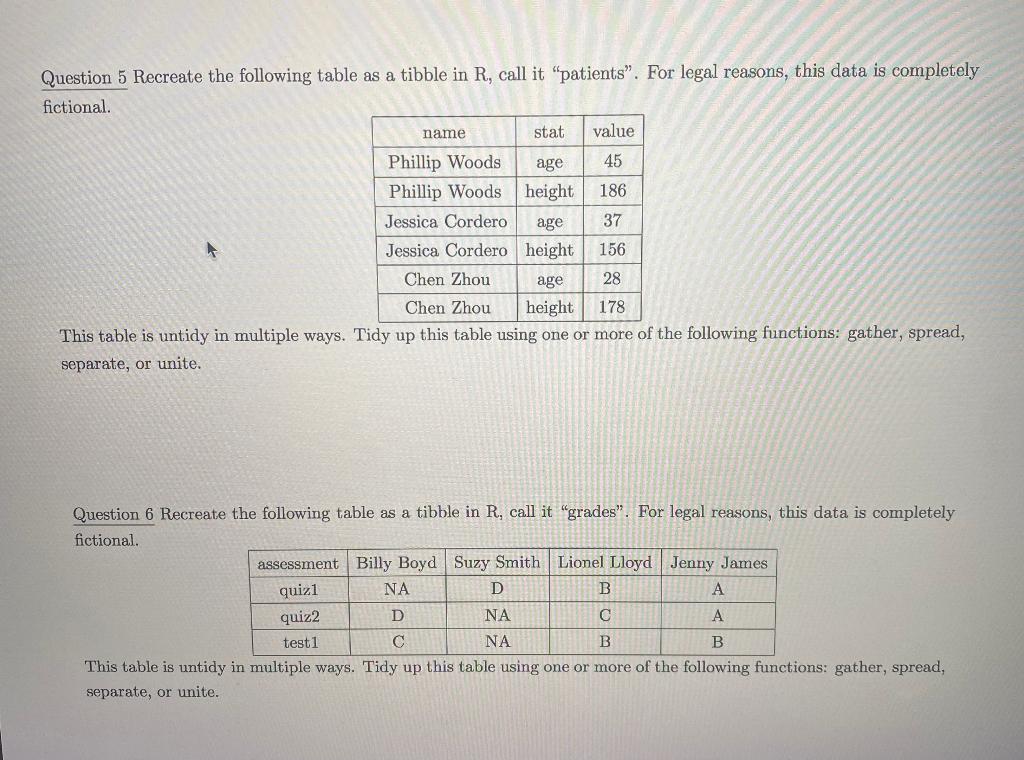 Questions 5 and 6 please. CODE IN R NOT PYTHON Question 5