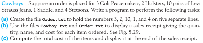 text file Cowboy.txt created in the first part should be used in