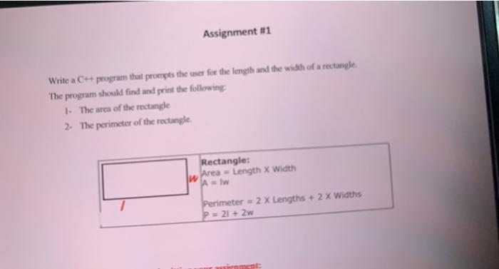  Assignment #1 Write a C++ program that prompts the user for