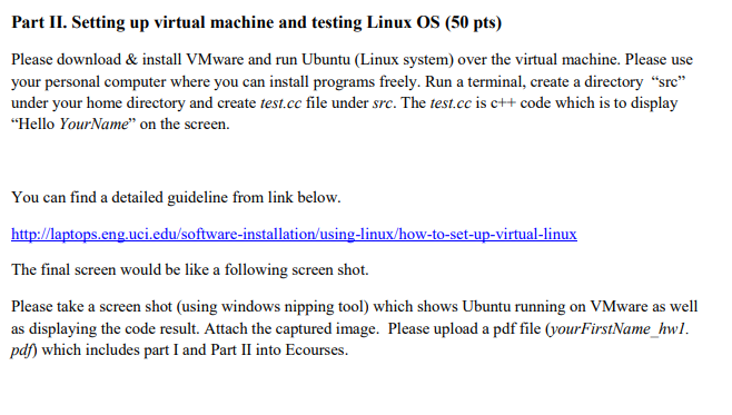 This is for Operating System using Ubuntu, Please Help! Part II. Setting