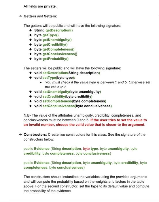 we will use only favoring pieces of evidence and hypotheses. To evaluate