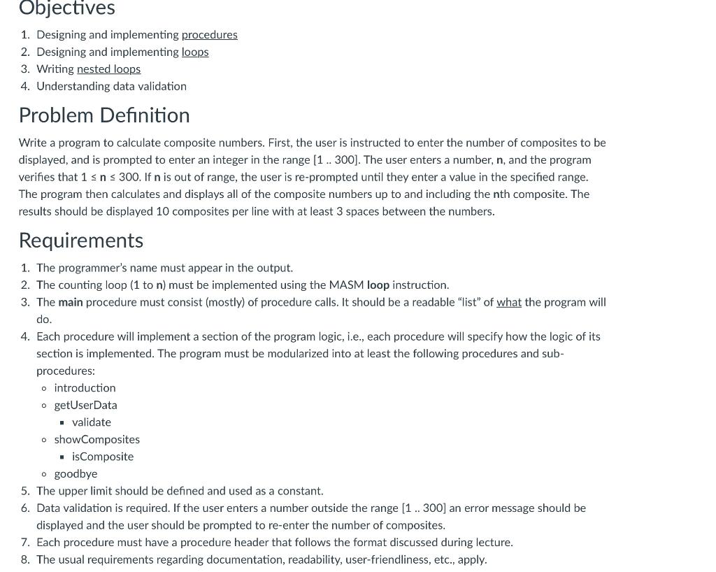 Objectives 1. Designing and implementing procedures 2. Designing and implementing loops