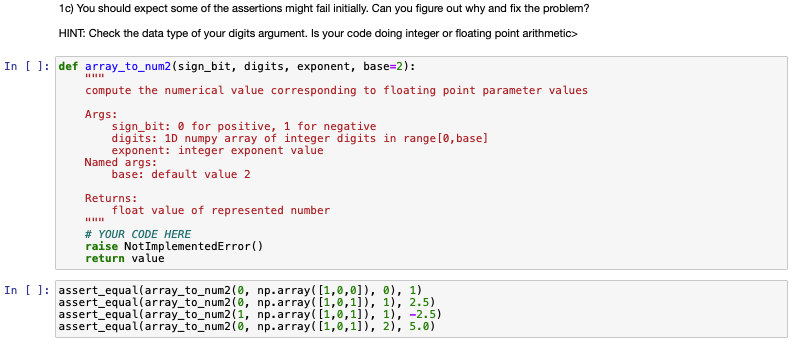 the represented number corresponding to a specific set of parameter values. For