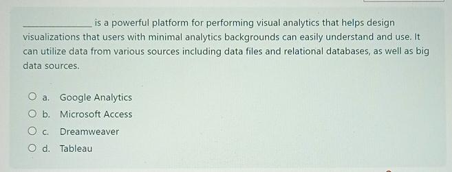  is a powerful platform for performing visual analytics that helps design