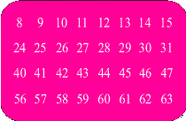 numbers. Show all the cards to a friend and ask him of