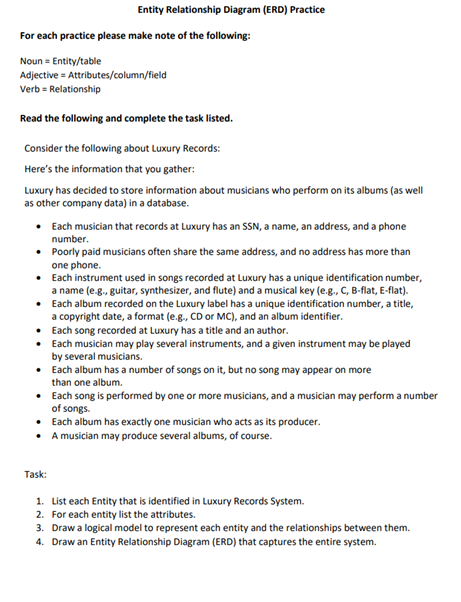 please help understand this, only task Q1, Q2, Q3 Entity Relationship