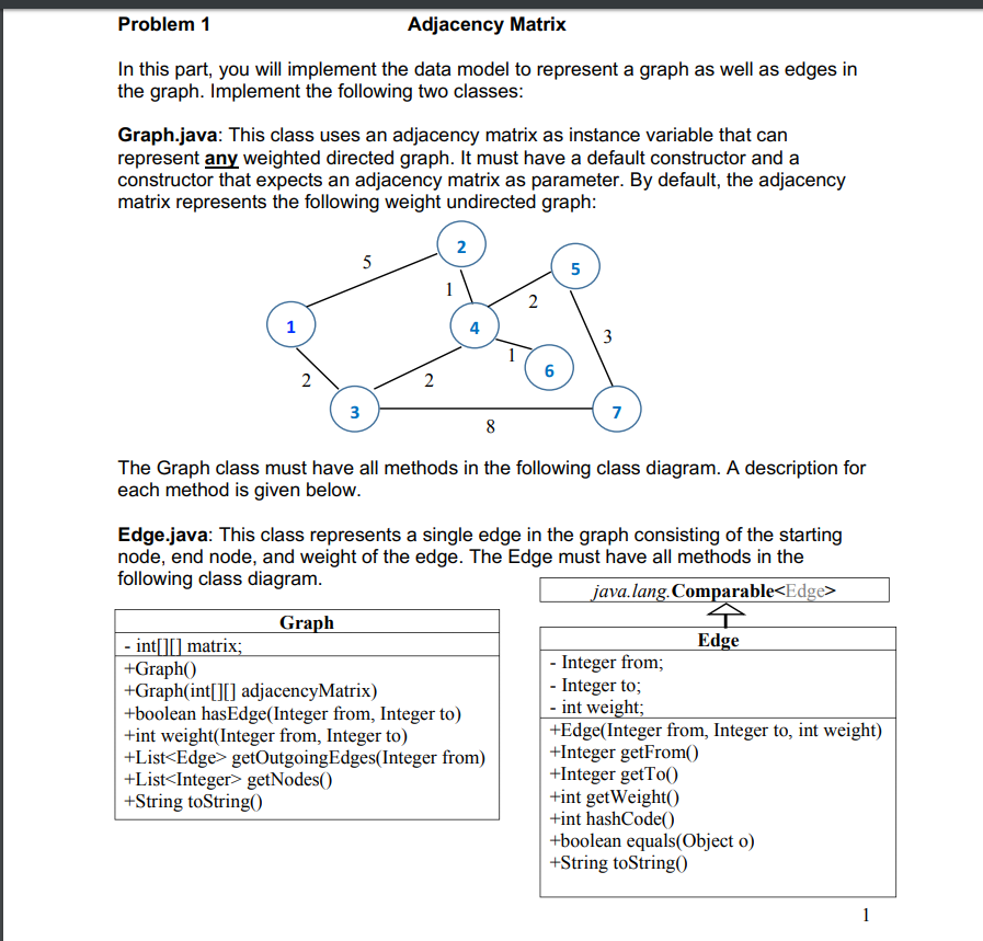  I have already completed Problem 1 but I need Problem 2