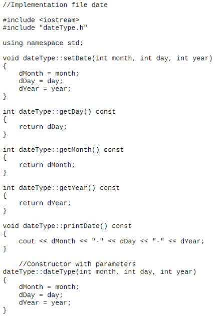 included personType.h and personTypeImp.cpp files as well as the dateType.h and dateTypeImp.cpp
