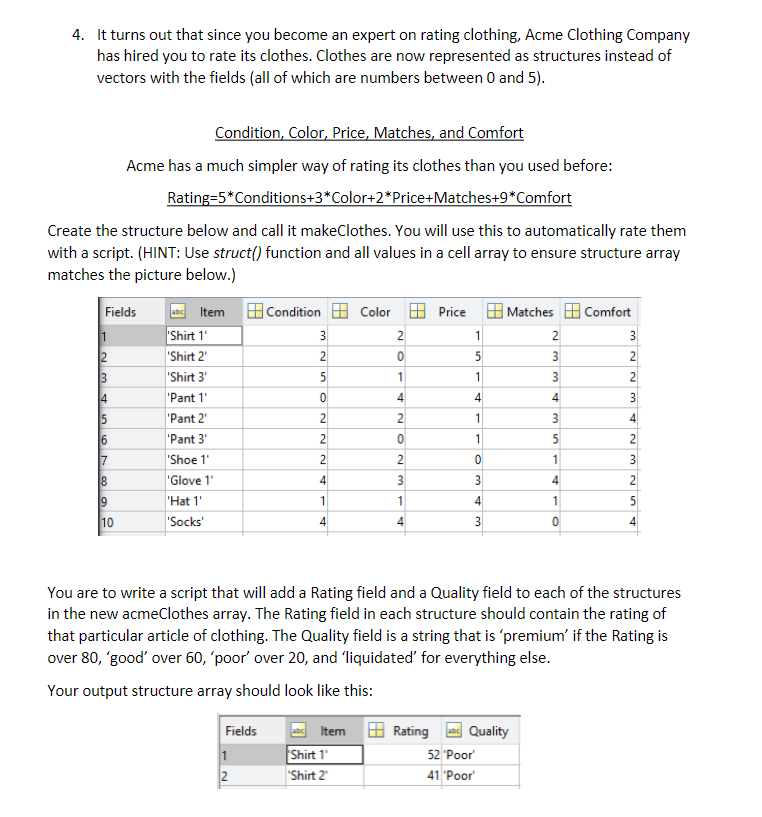 MATLAB PROBLEM - [PLEASE DO NOT WRITE ON PAPER] Advanced Arrays: Cell