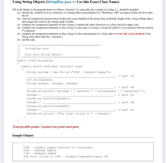  Using String Objects (String Play.java