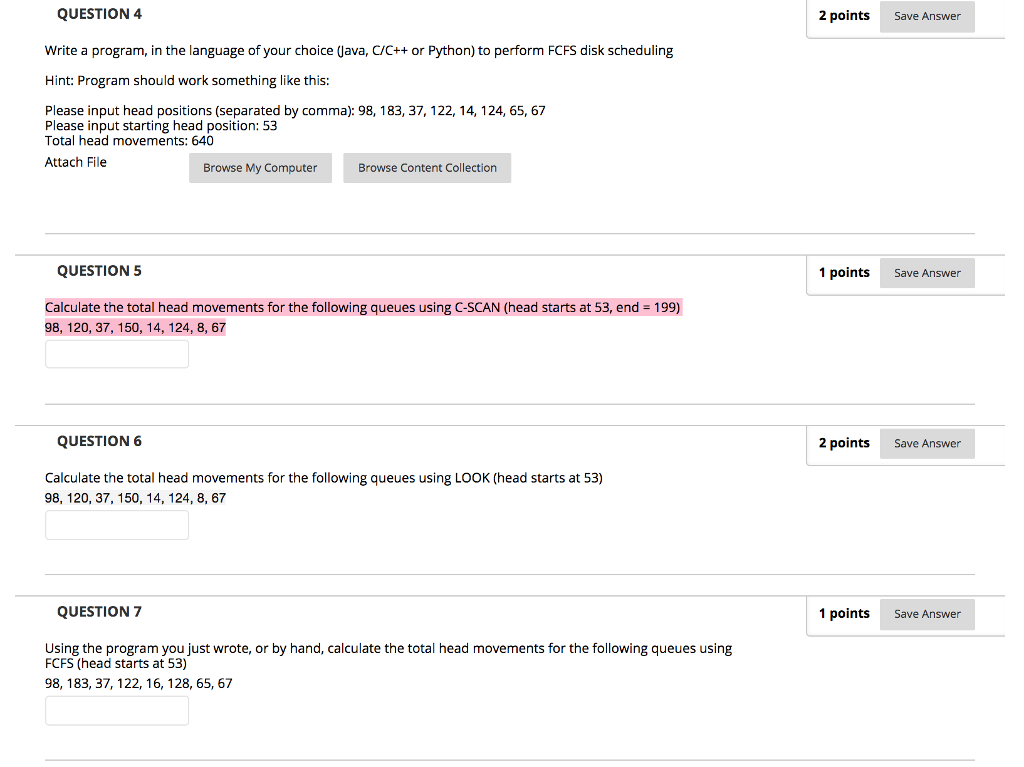 for the following queues using SCAN (head starts at 53, end 199)