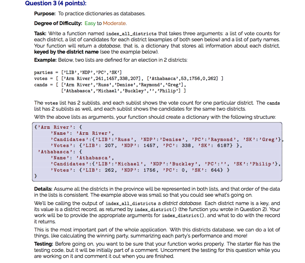Language: Python Program used: PyCharm Interpreter: 3.6.1 at ~/anaconda/bin/python ----- ----- Starter