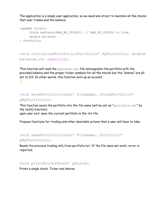 to trade five stocks several times. It will also maintain the portfolio