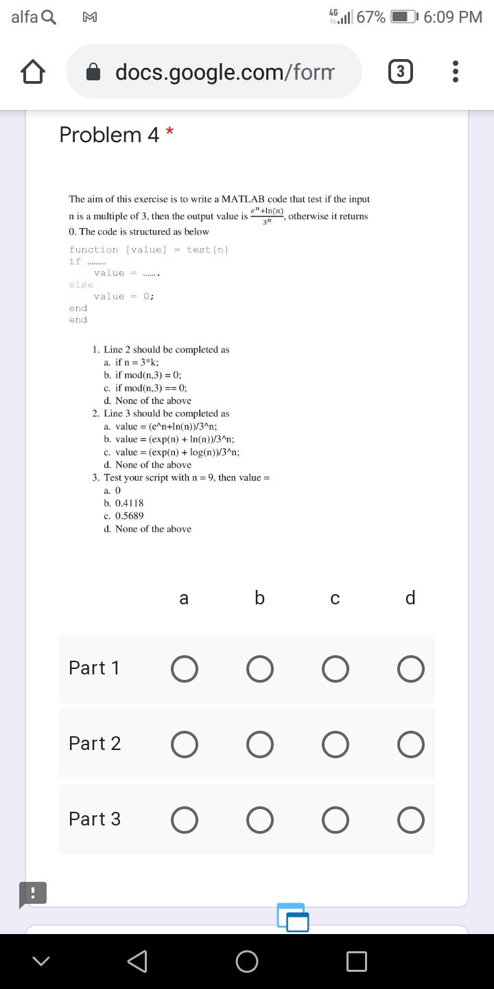 kmath lab programin alfa Q 4.67% 46 16:09 PM docs.google.com/form 3 doc